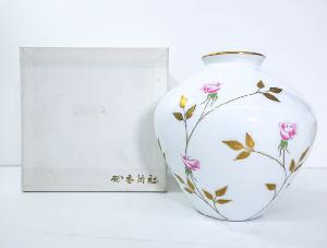 【茶道具】香蘭社　花瓶　(紙箱入り)